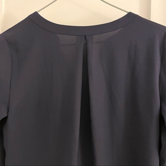 Ann Taylor Navy Drape Blouse - Picture 4 of 6